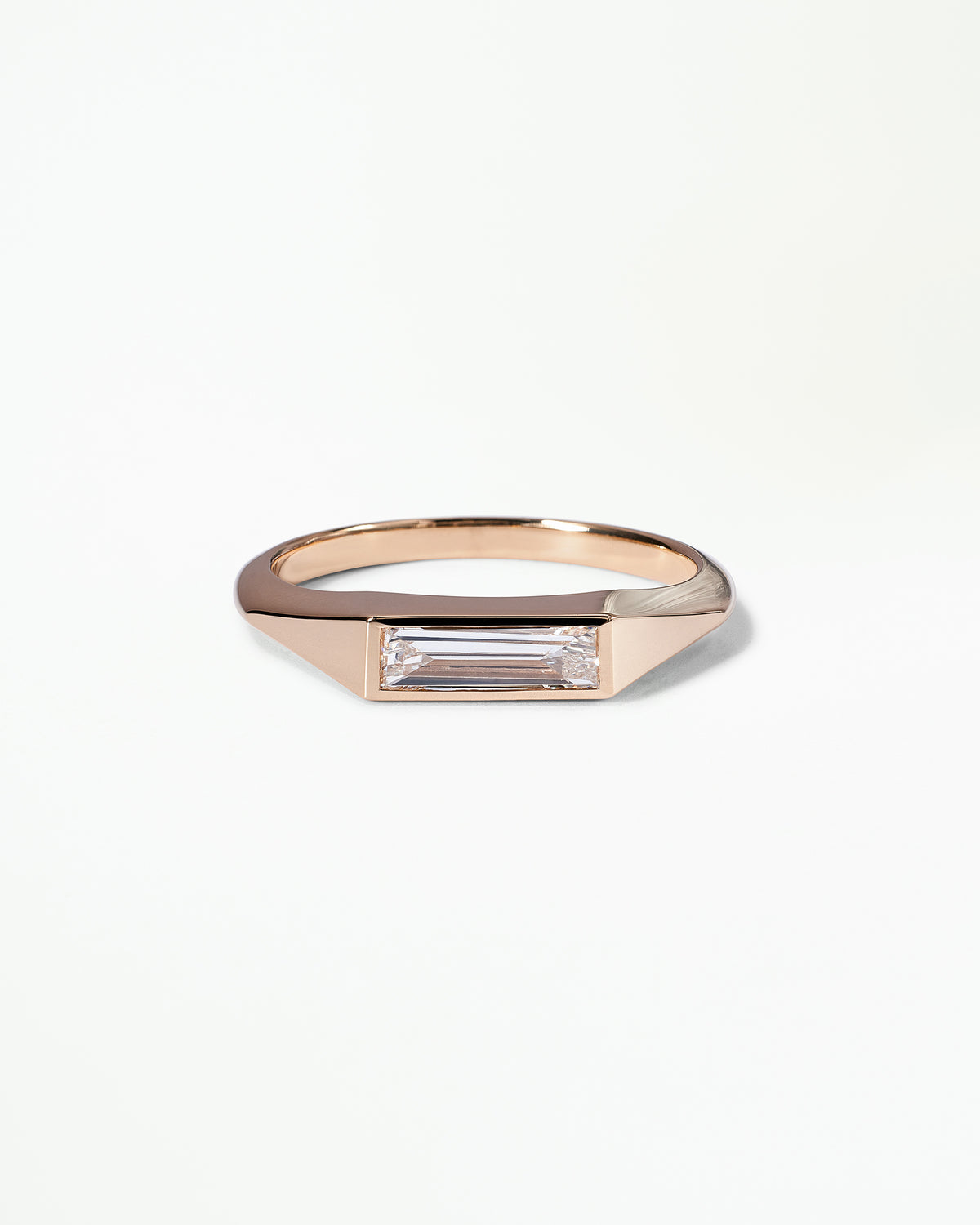 Baguette Cut Diamond Signet Ring No. 48