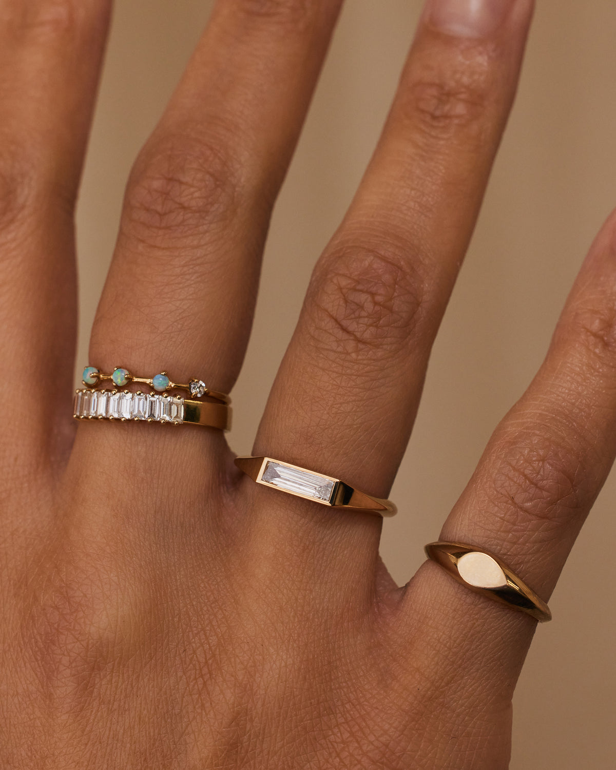 Baguette Cut Diamond Signet Ring No. 48