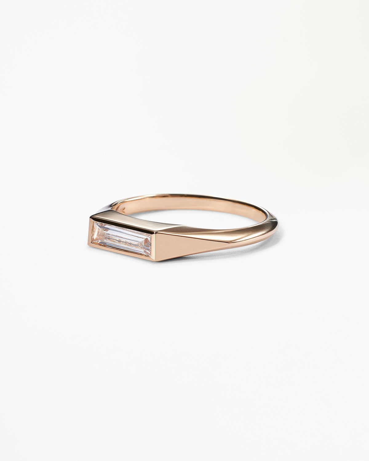 Baguette Cut Diamond Signet Ring No. 48