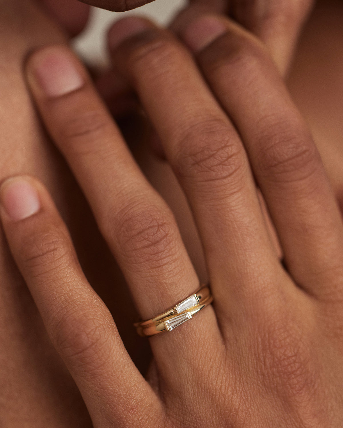 Baguette Cut Diamond Spiral Ring