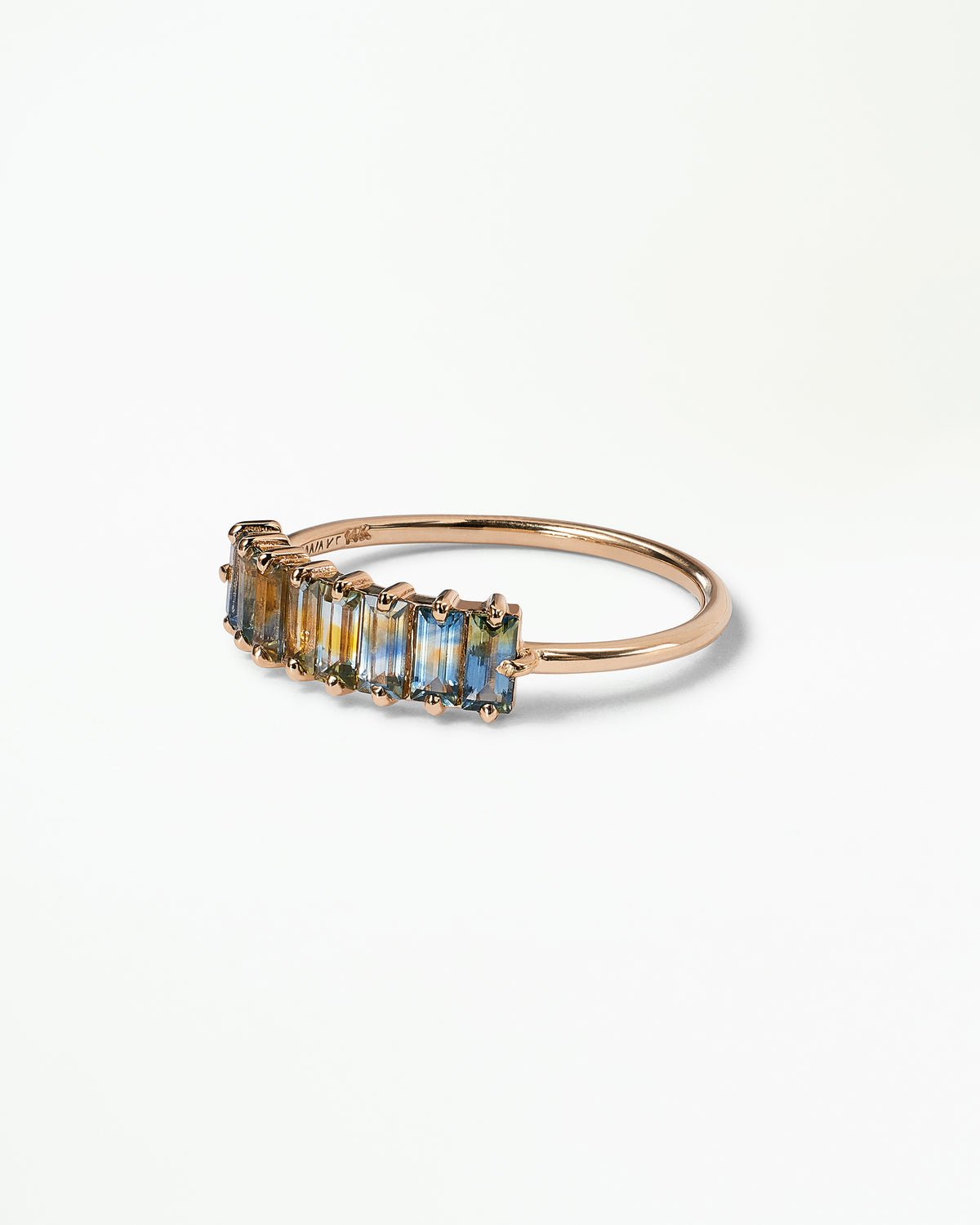 Baguette Cut Sapphire Mosaic Ring No. 44