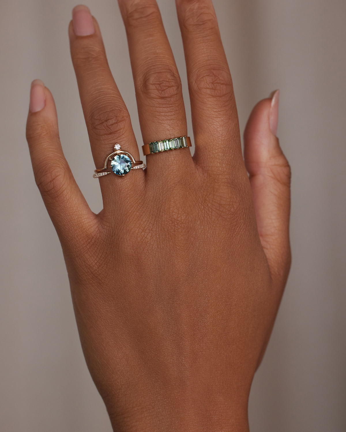 Brilliant Cut Sapphire Nestled Ring No. 22