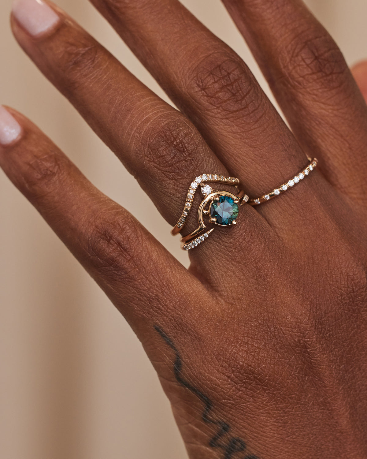 Brilliant Cut Sapphire Nestled Ring No. 4
