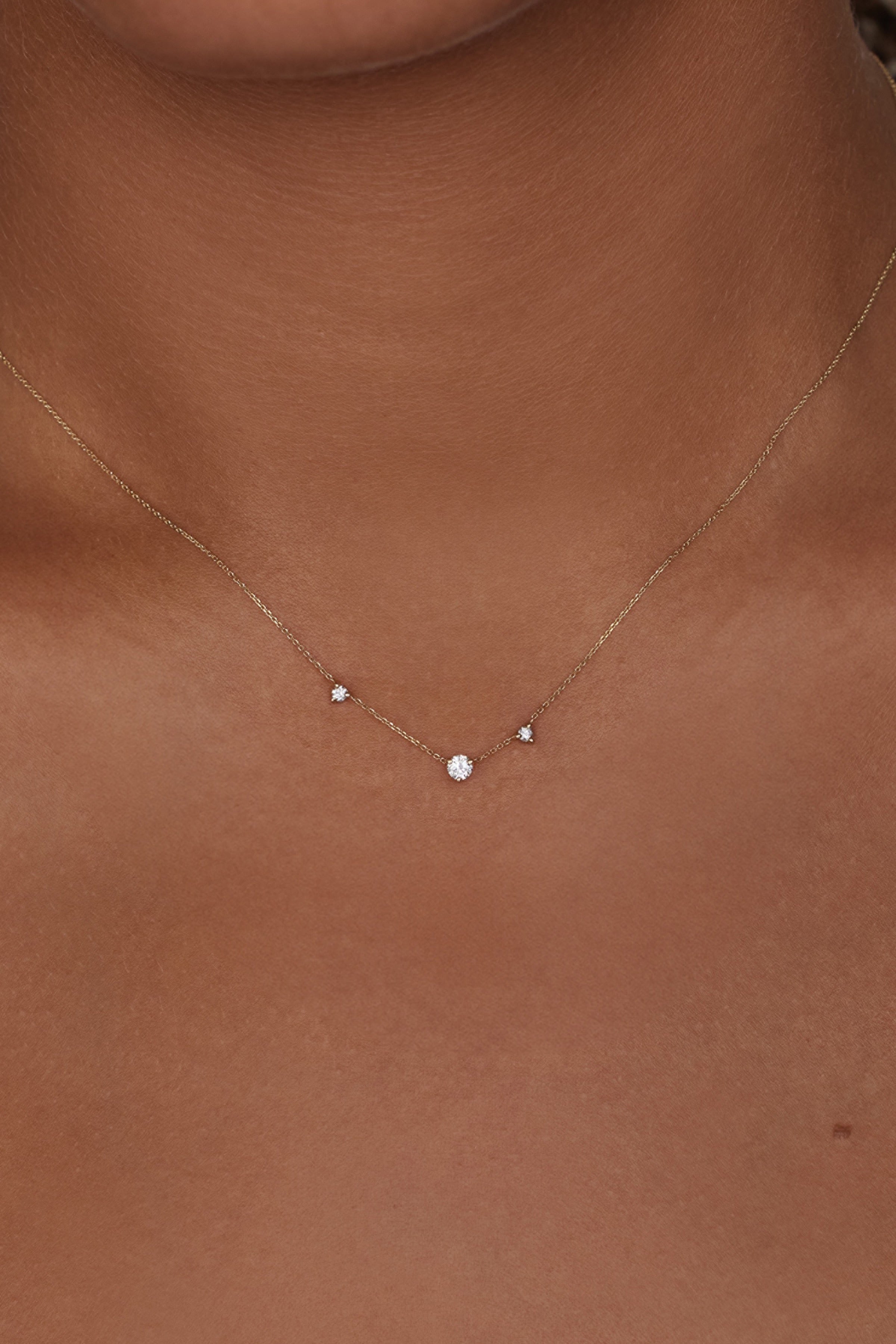 Three Step Necklace Wwake Jewelry Diamond Three-Step Gift Set