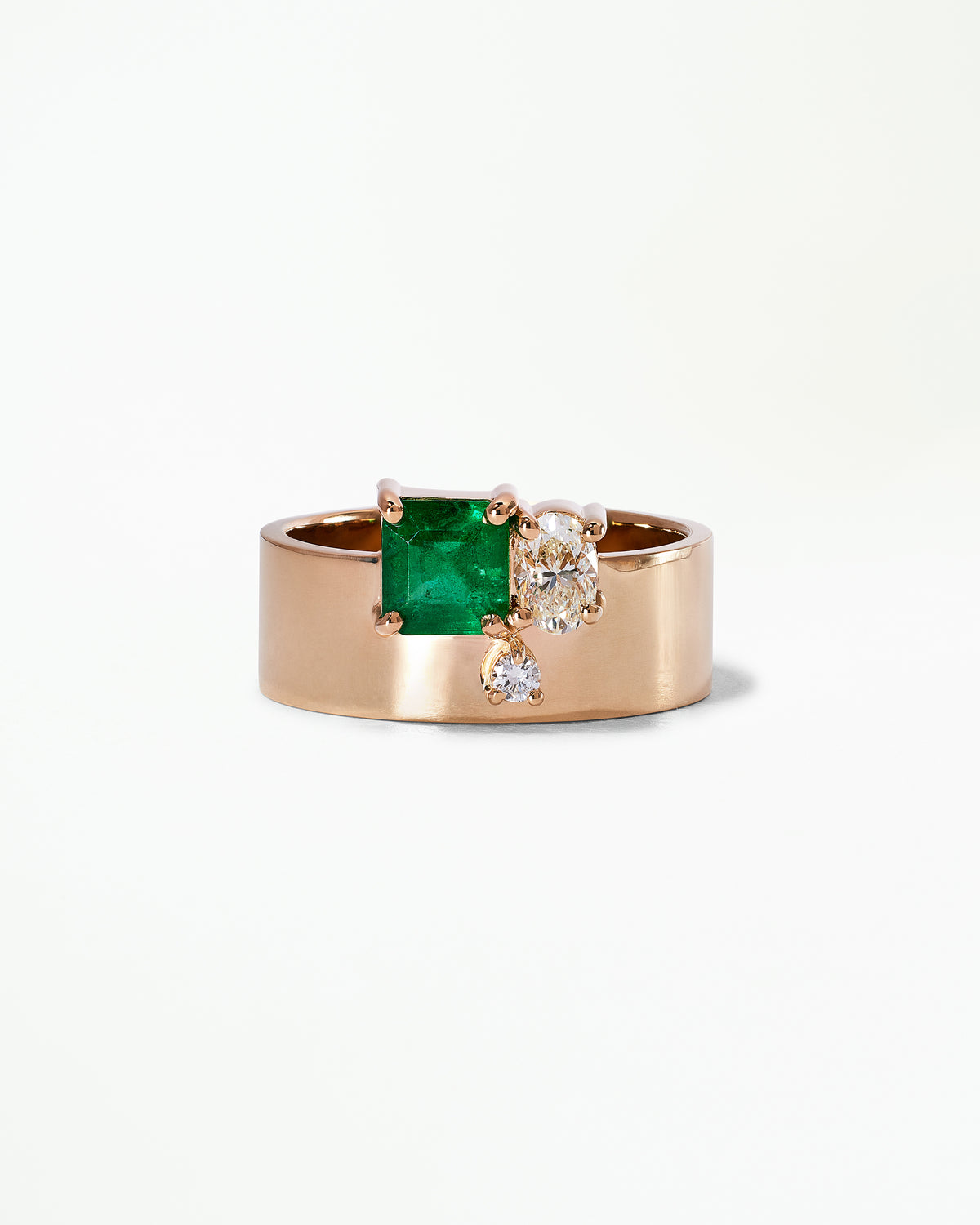 Diamond and Emerald Bricolage Ring No. 19
