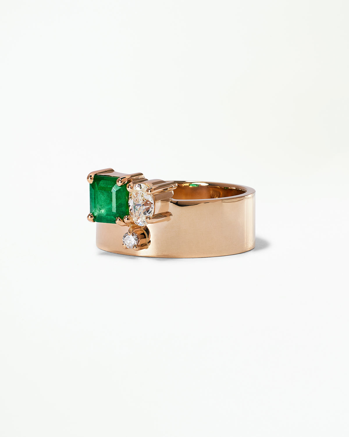 Diamond and Emerald Bricolage Ring No. 19