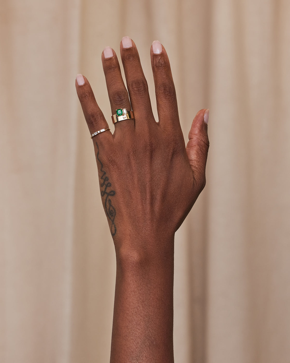 Diamond and Emerald Bricolage Ring No. 19