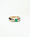 Diamond and Emerald Dyad Signet Ring No. 4