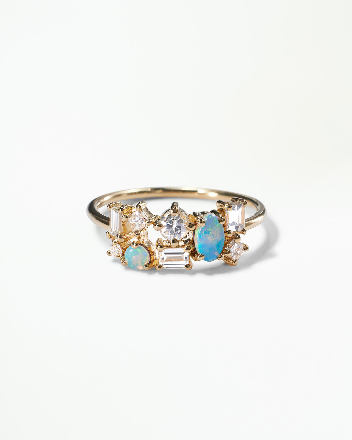 Diamond and Opal Mosaic Ring No. 32