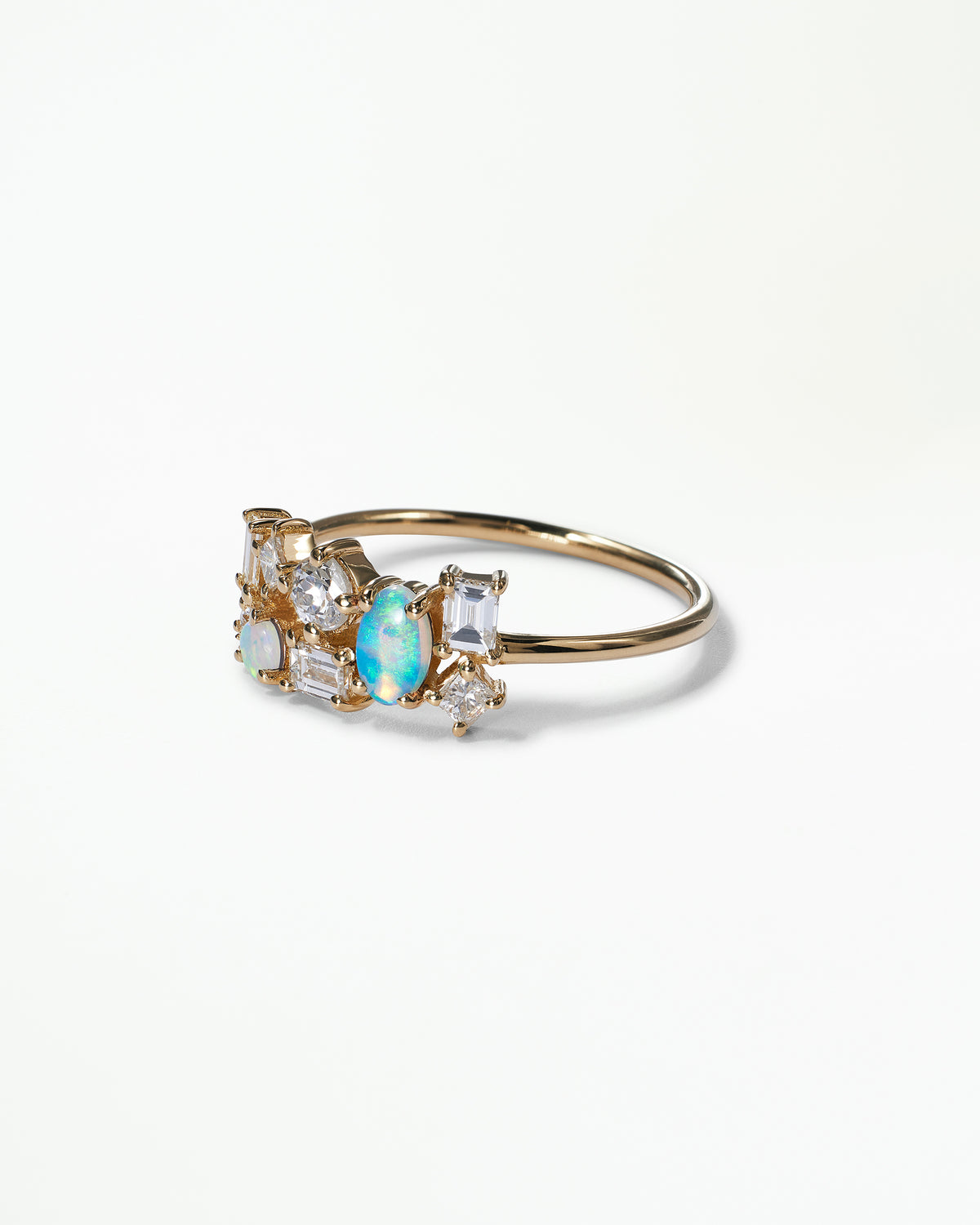 Diamond and Opal Mosaic Ring No. 32