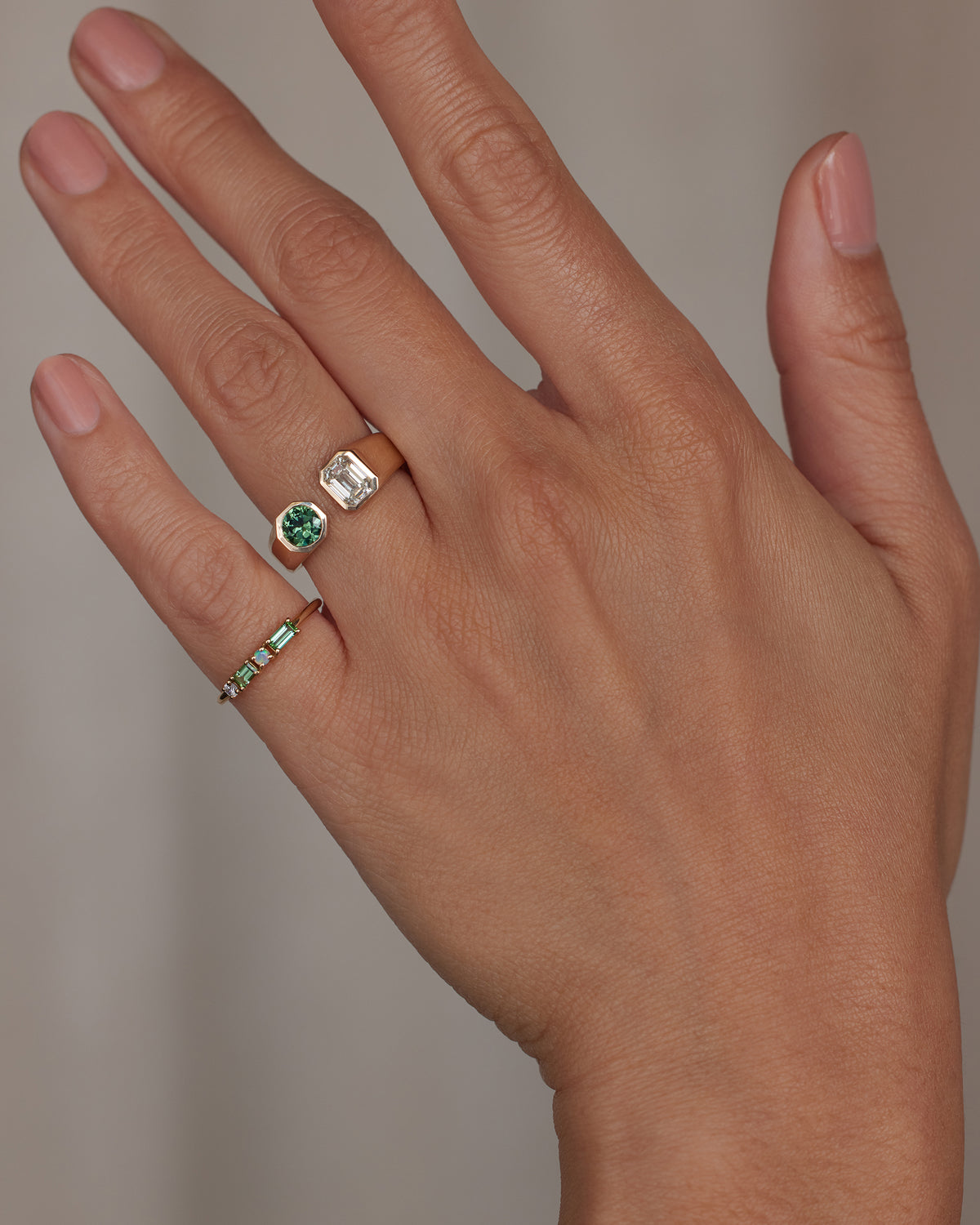 Diamond and Sapphire Dyad Signet Ring No. 14
