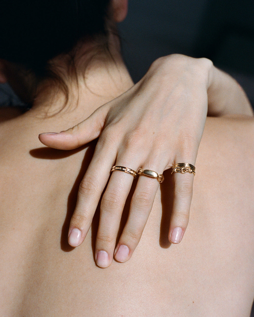 One of a Kind Elongated Emerald Tempo Ring No. 3