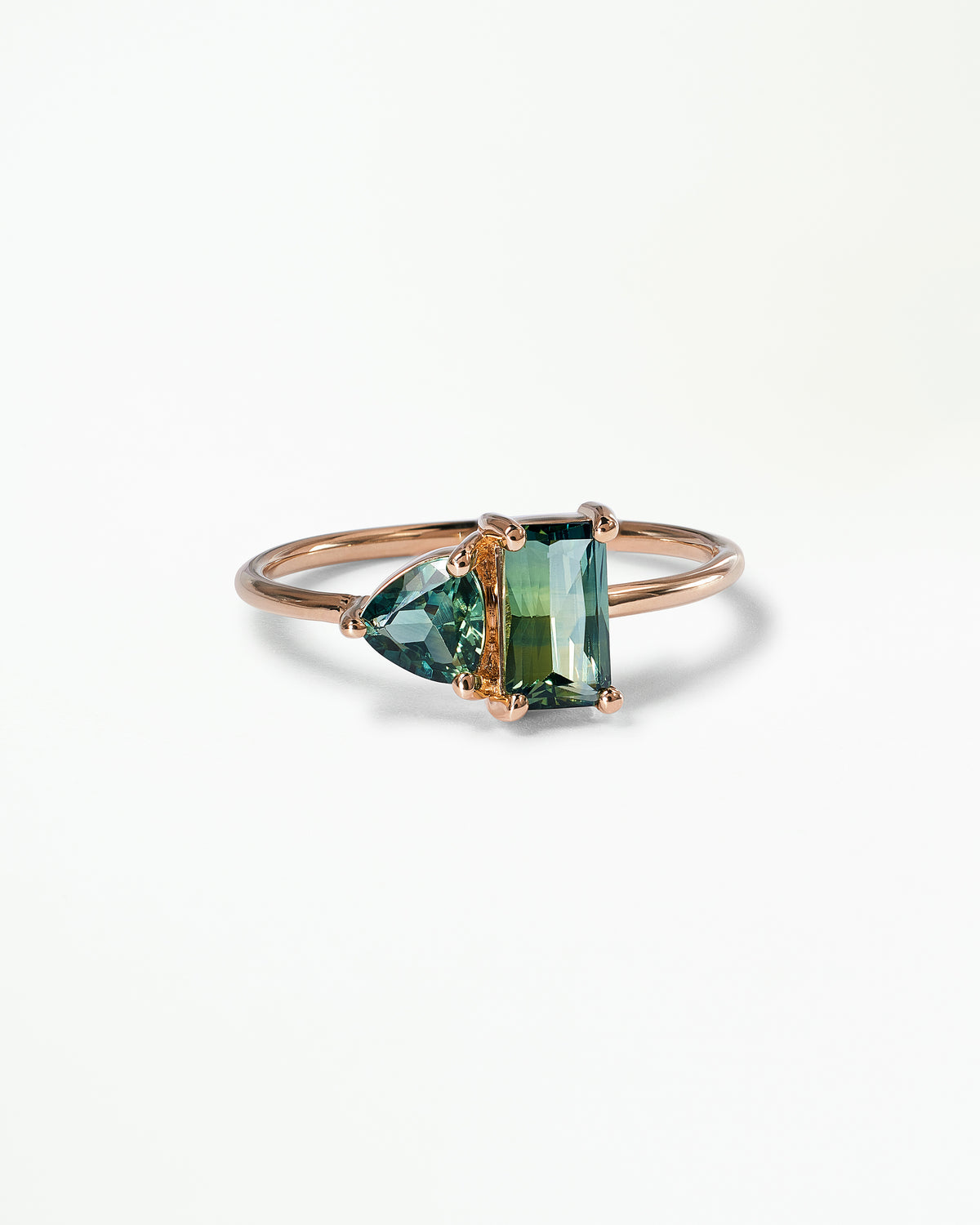 Emerald And Trillion Cut Sapphire Mosaic Ring No. 44