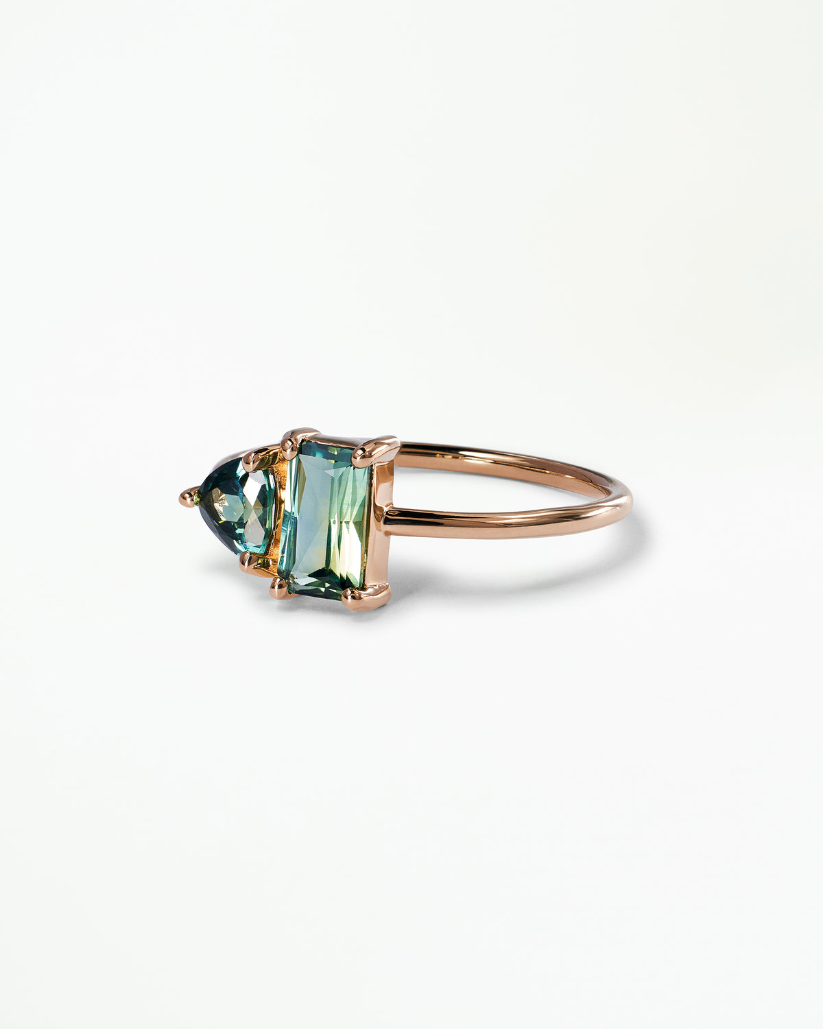 Emerald And Trillion Cut Sapphire Mosaic Ring No. 44