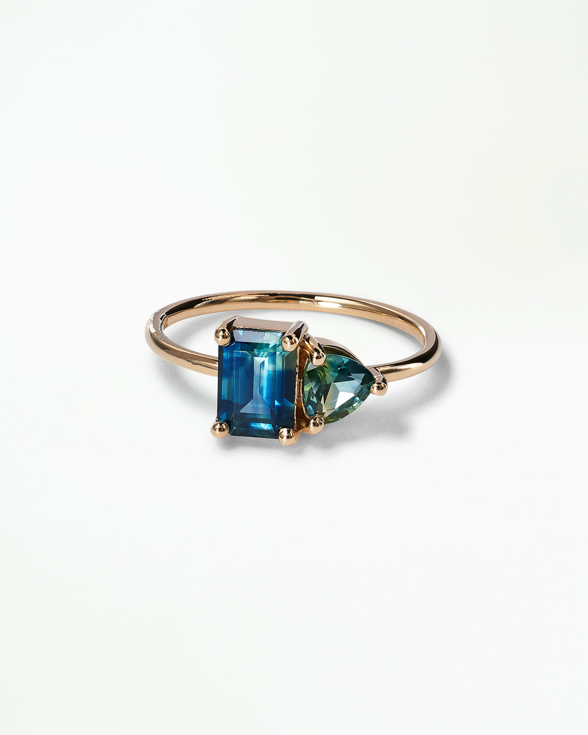 Emerald And Trillion Cut Sapphire Mosaic Ring No. 45