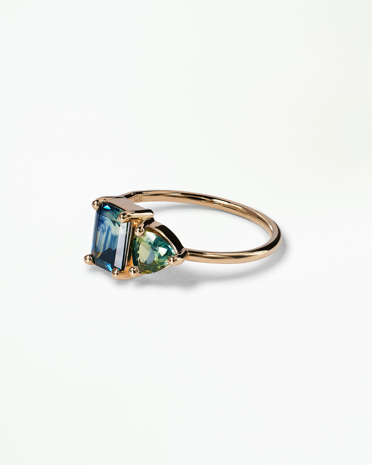 Emerald And Trillion Cut Sapphire Mosaic Ring No. 45