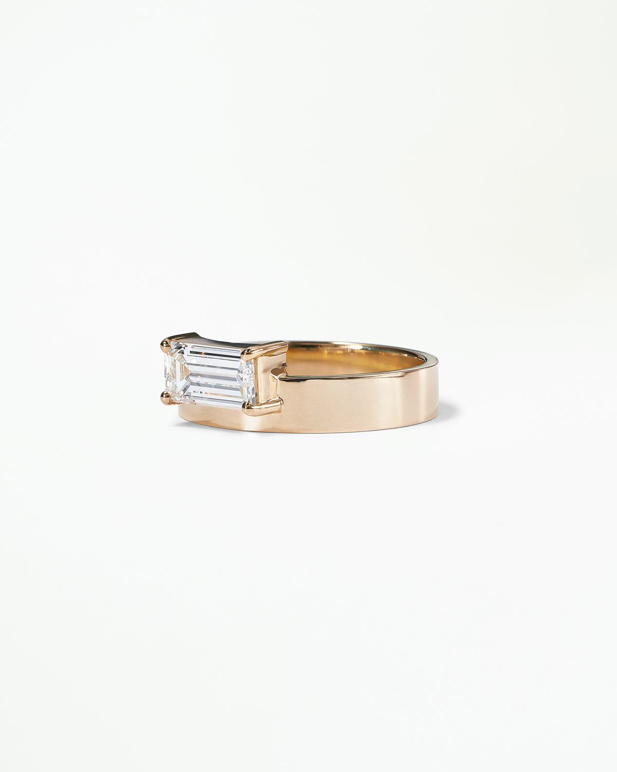 Emerald Cut Diamond Monolith Ring No. 24