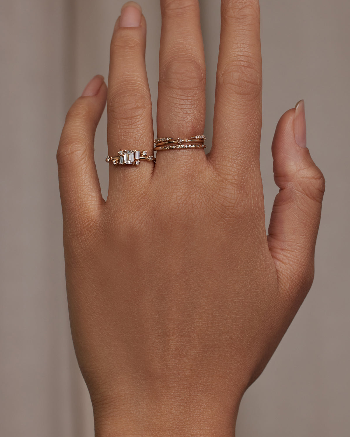 Emerald Cut Diamond Mosaic Ring No. 32