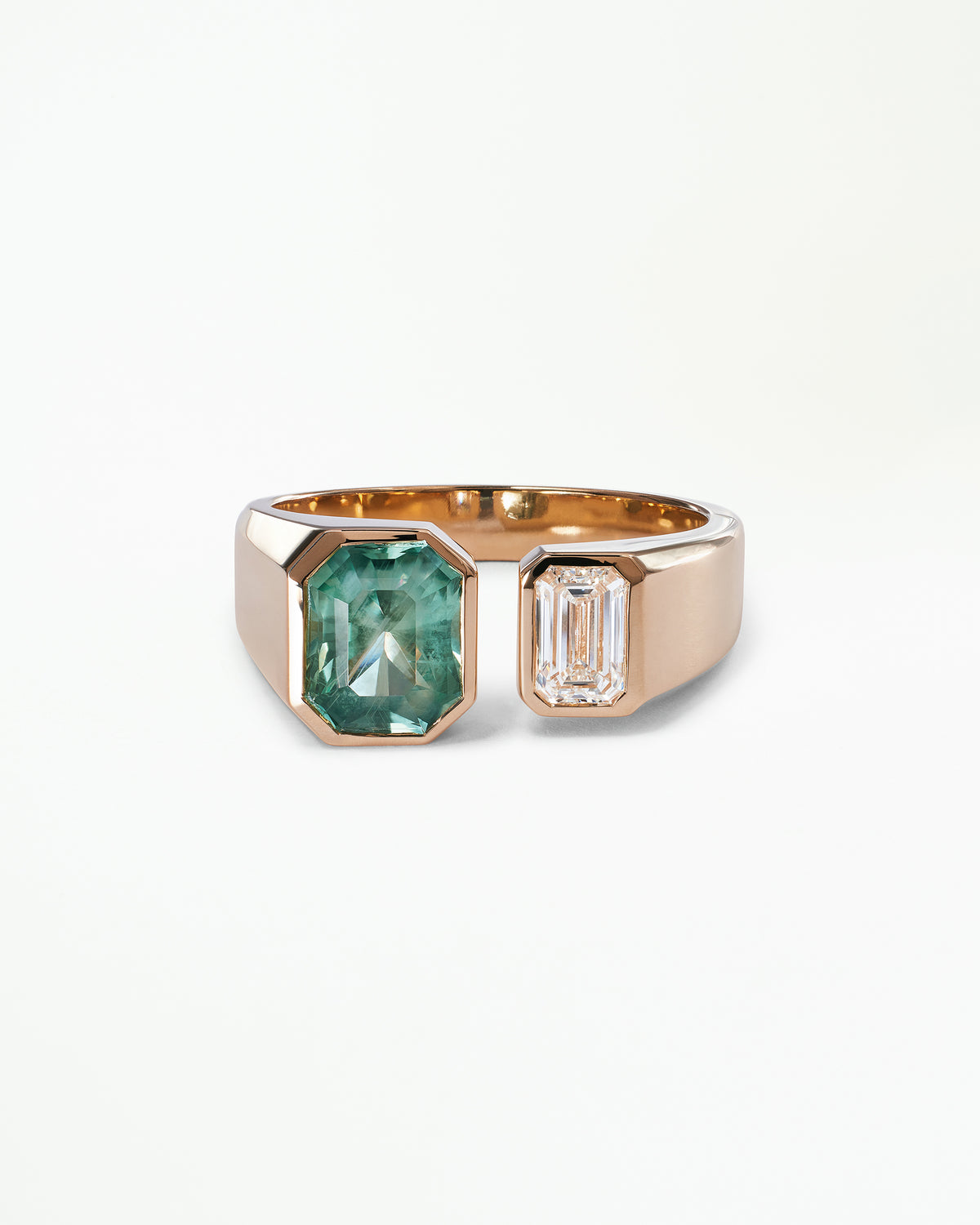 Emerald Cut Sapphire Dyad Signet Ring No. 19