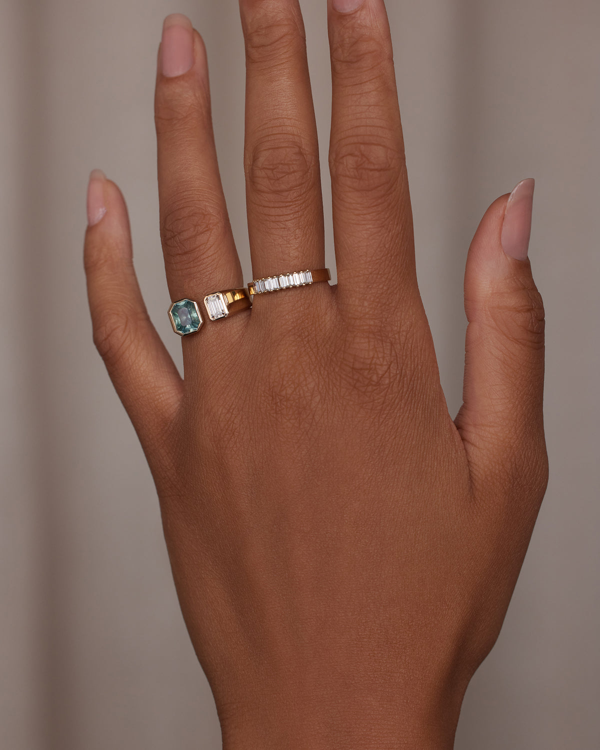 Emerald Cut Sapphire Dyad Signet Ring No. 19