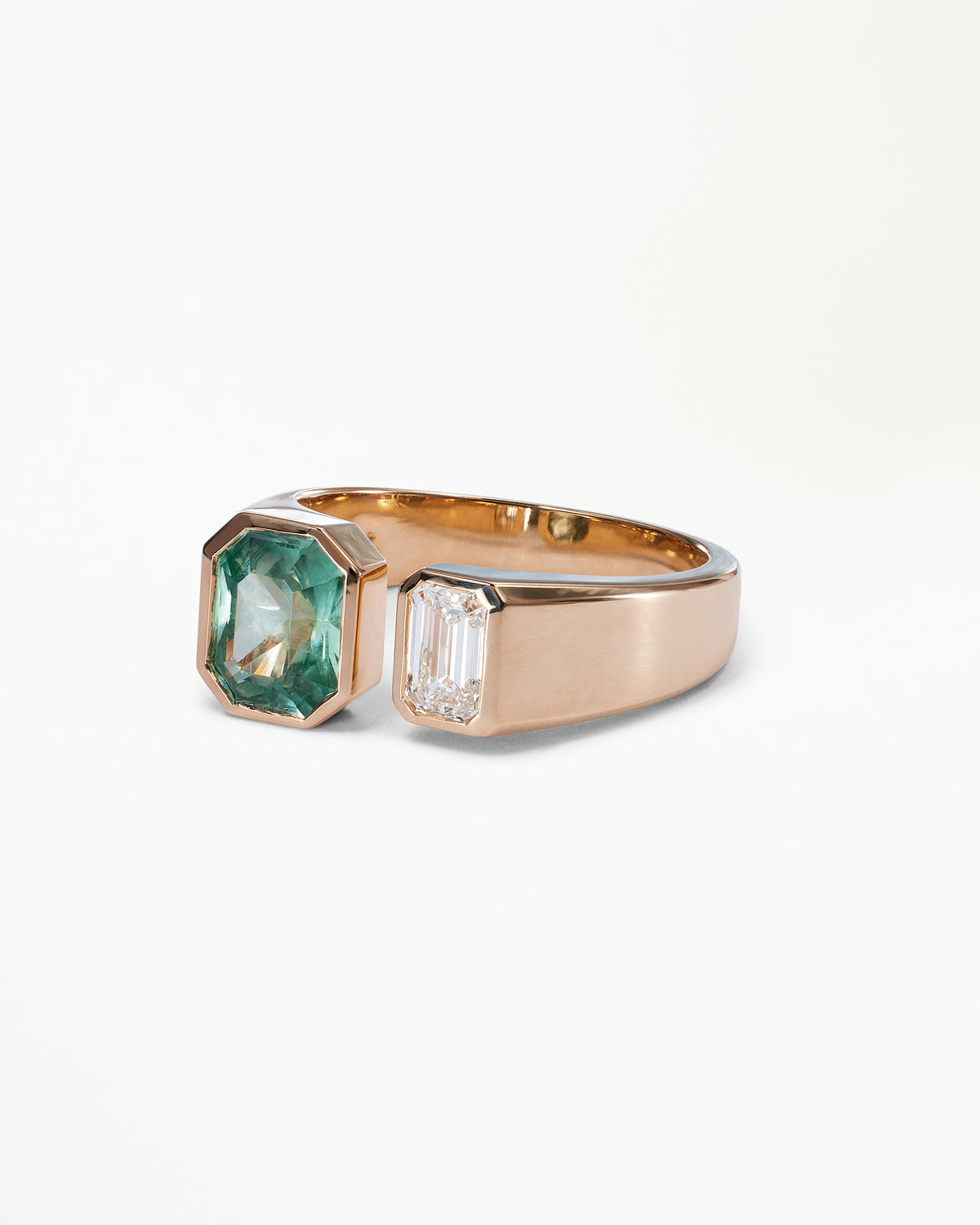Emerald Cut Sapphire Dyad Signet Ring No. 19