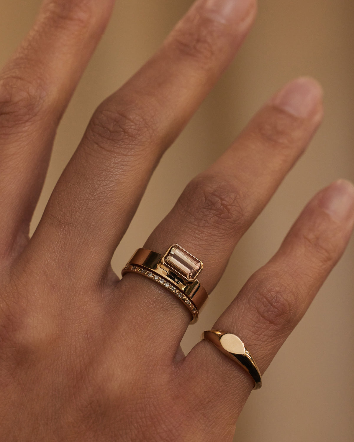 Emerald Cut Tourmaline Monolith Ring No. 1