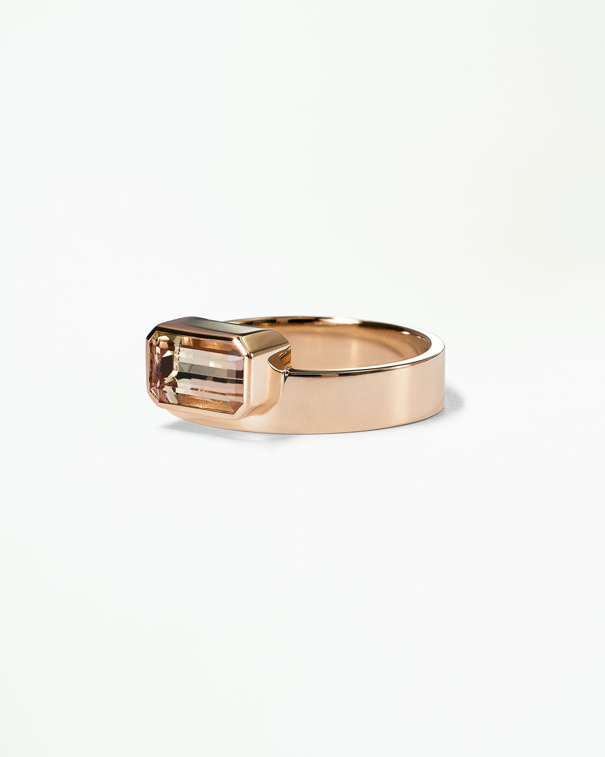 Emerald Cut Tourmaline Monolith Ring No. 1