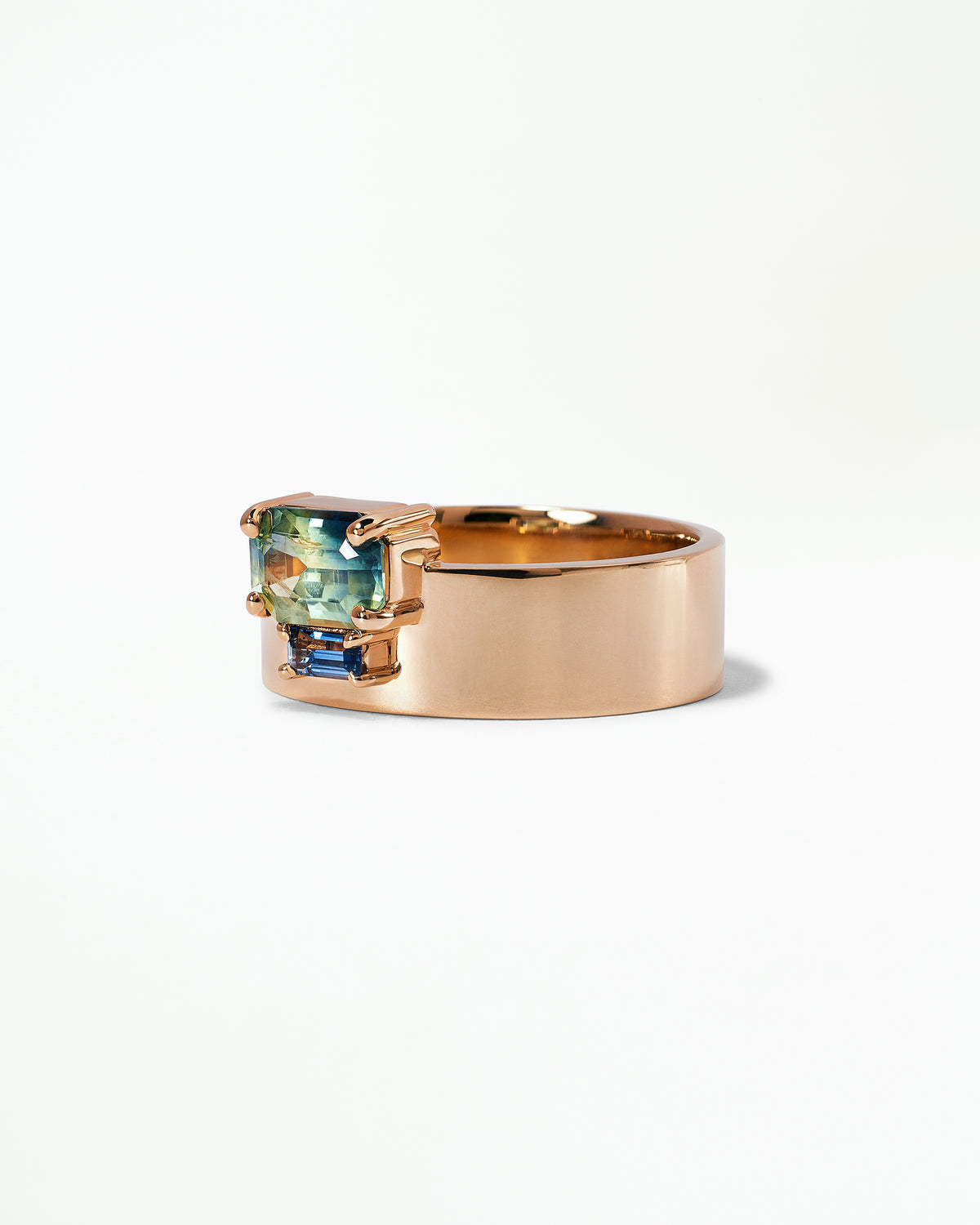 Emerald and Baguette Cut Sapphire Bricolage Ring No. 15