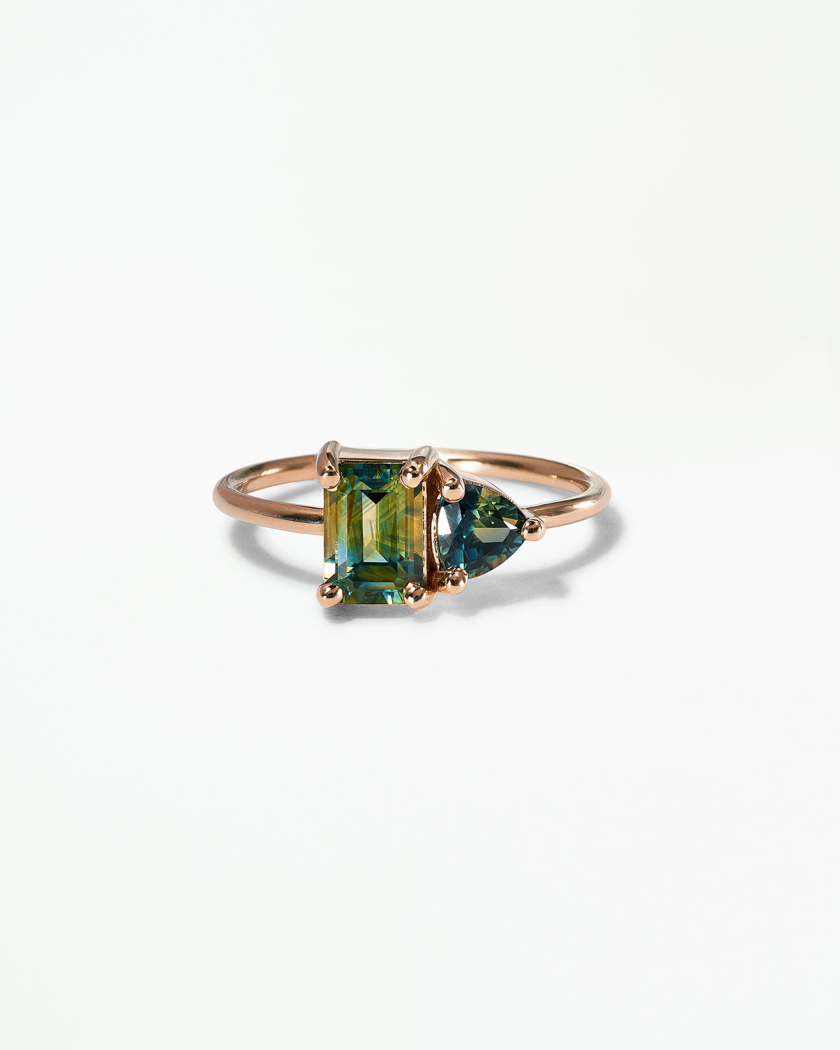 Emerald and Trillion Cut Sapphire Mosaic Ring No. 42