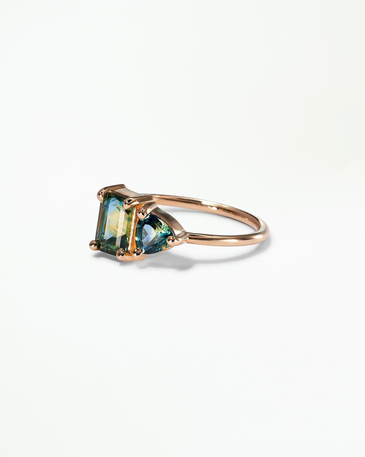 Emerald and Trillion Cut Sapphire Mosaic Ring No. 42