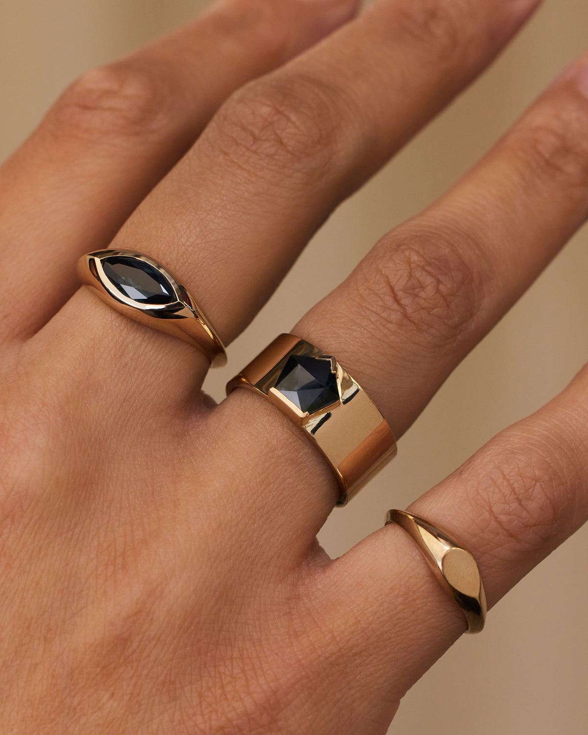 Geo Cut Sapphire Menhir Ring No. 17