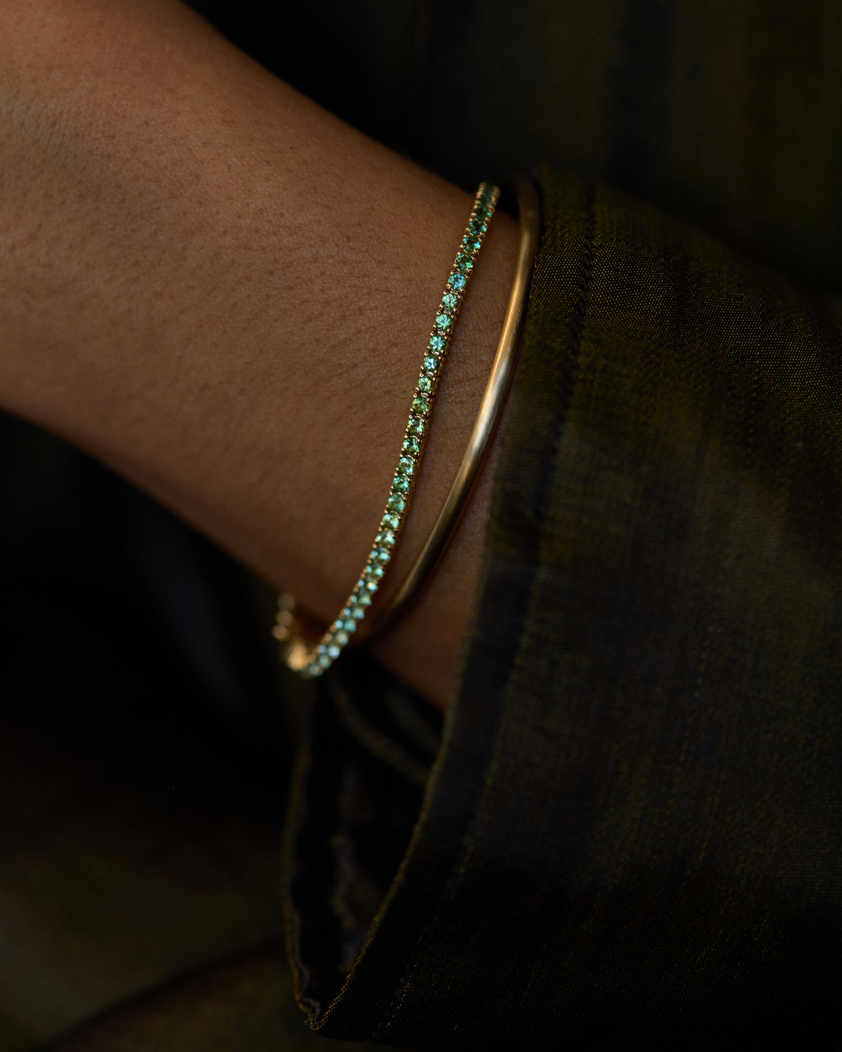 Green Tourmaline Tennis Bracelet