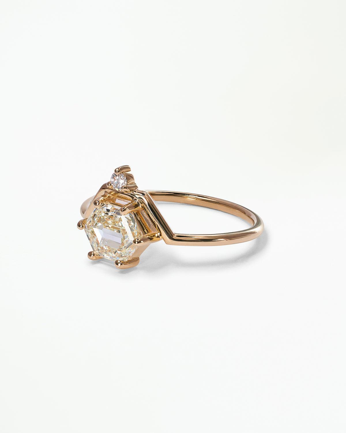Hexagon Cut Diamond Nestled Ring No. 20
