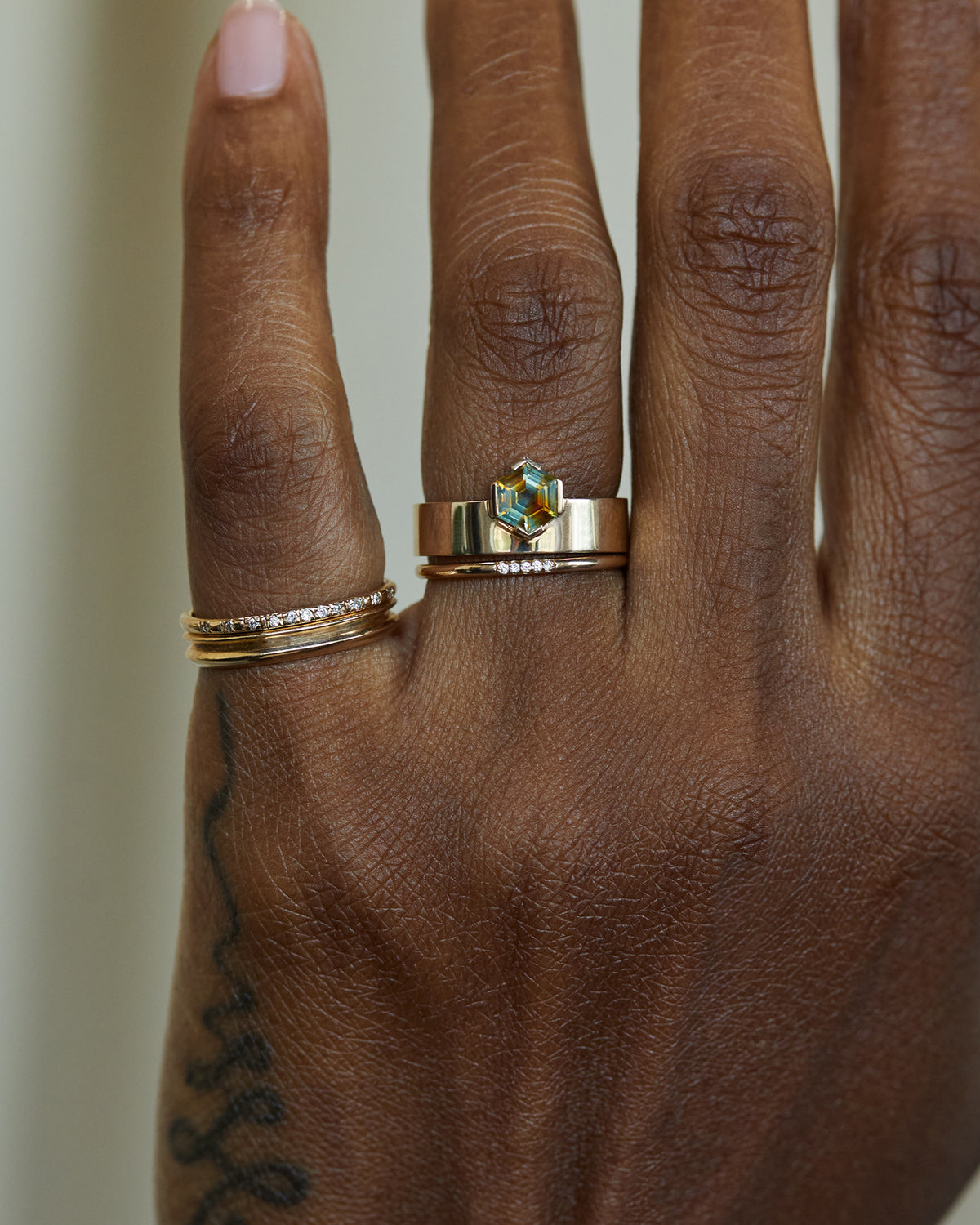 Hexagon Sapphire Monolith Ring