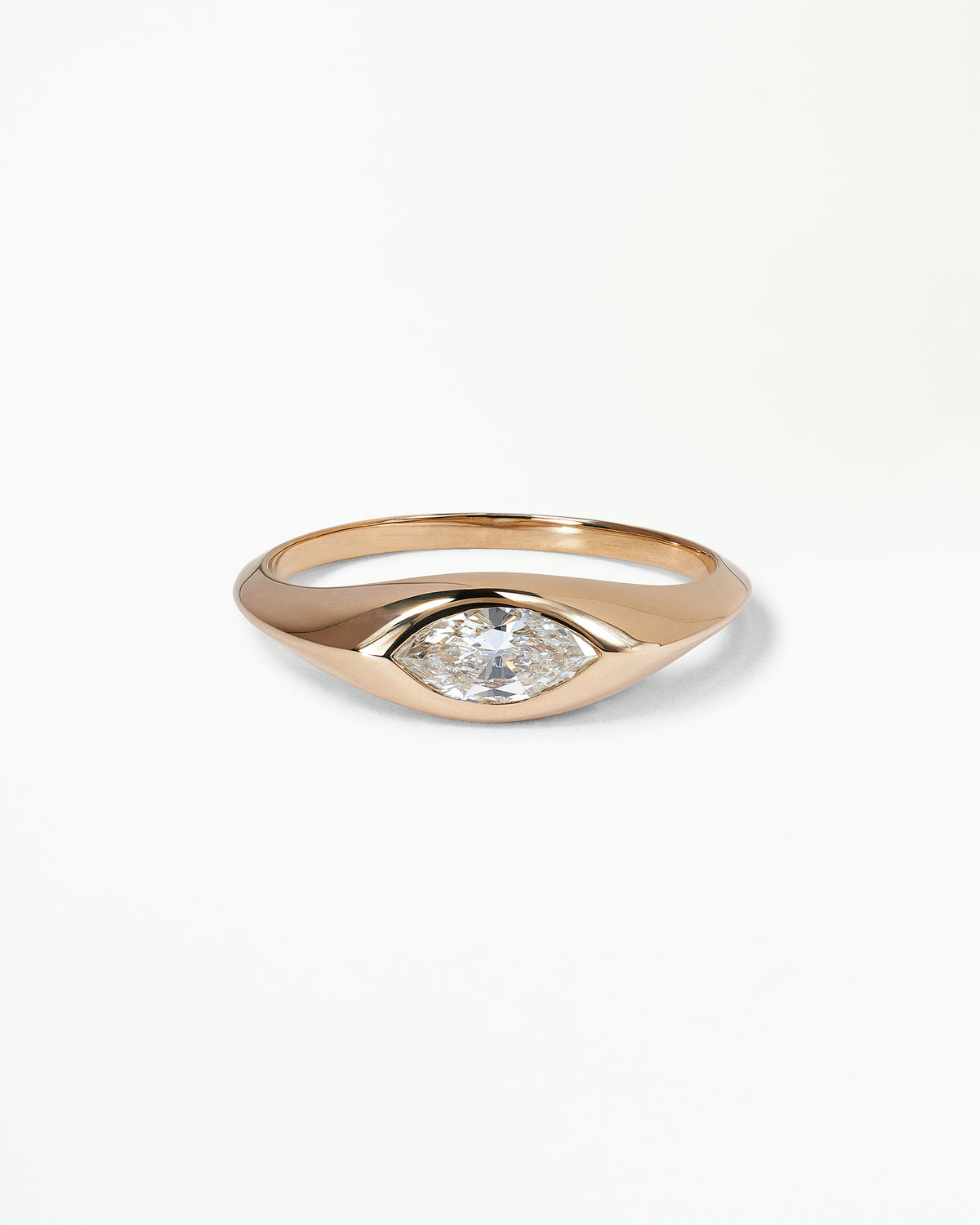 Marquise Cut Diamond Signet Ring No. 30