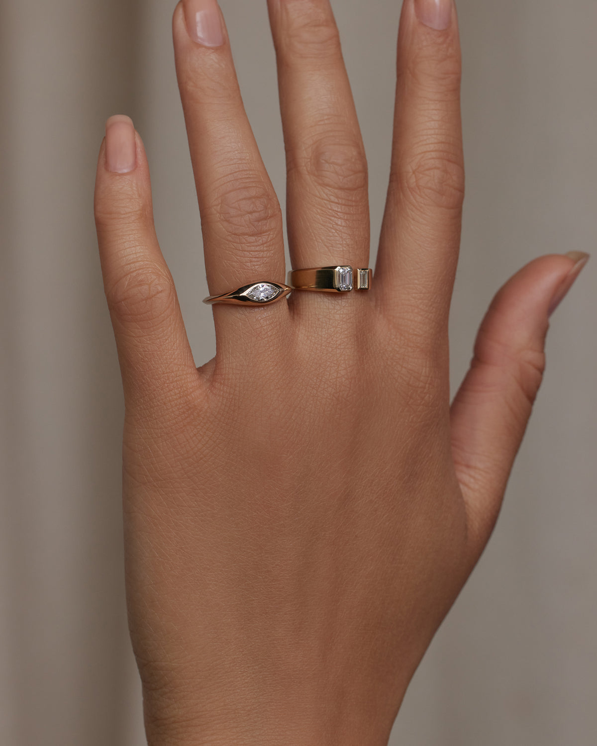 Marquise Cut Diamond Signet Ring No. 30