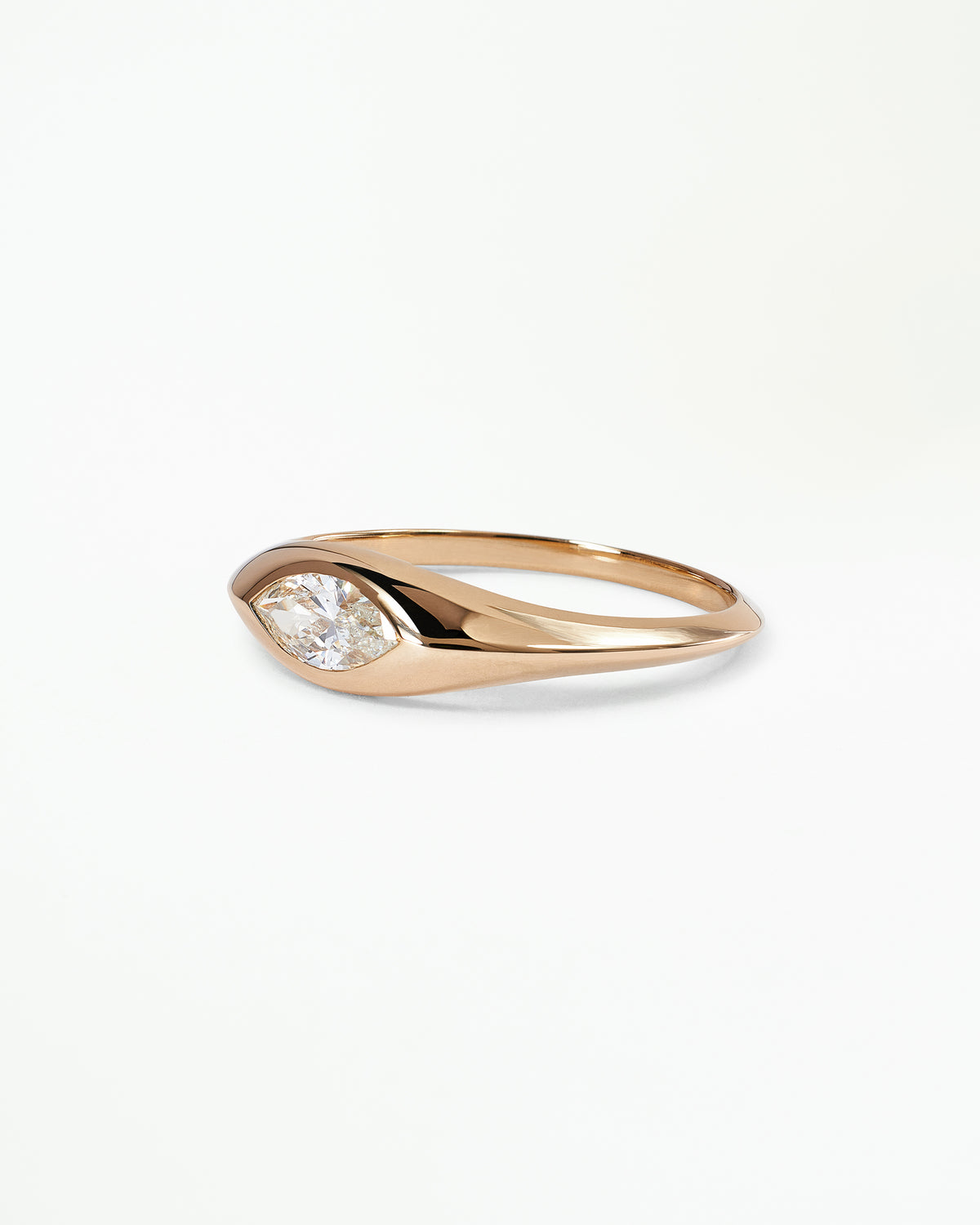 Marquise Cut Diamond Signet Ring No. 30