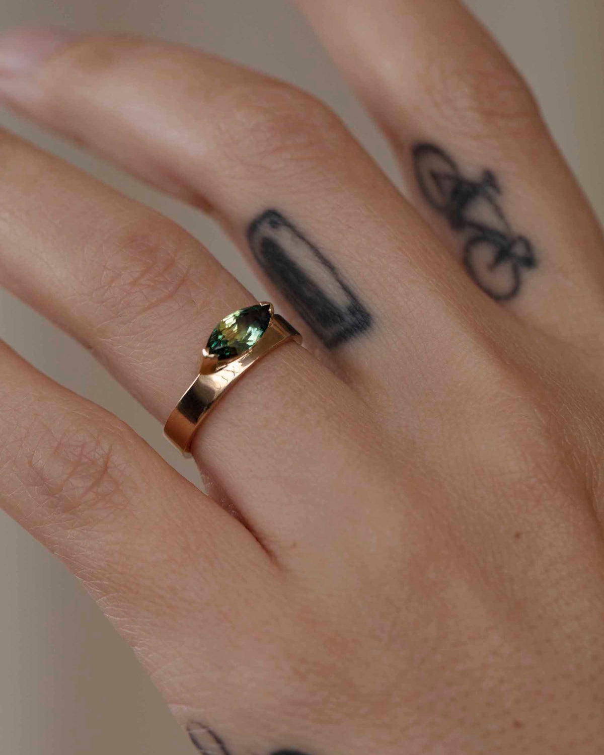 Marquise Sapphire Monolith Ring