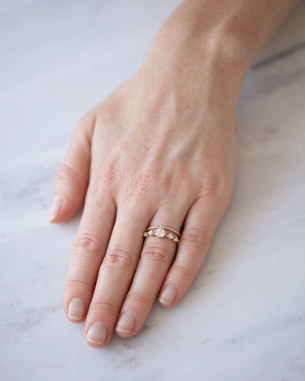Medium Diamond Horizon Ring