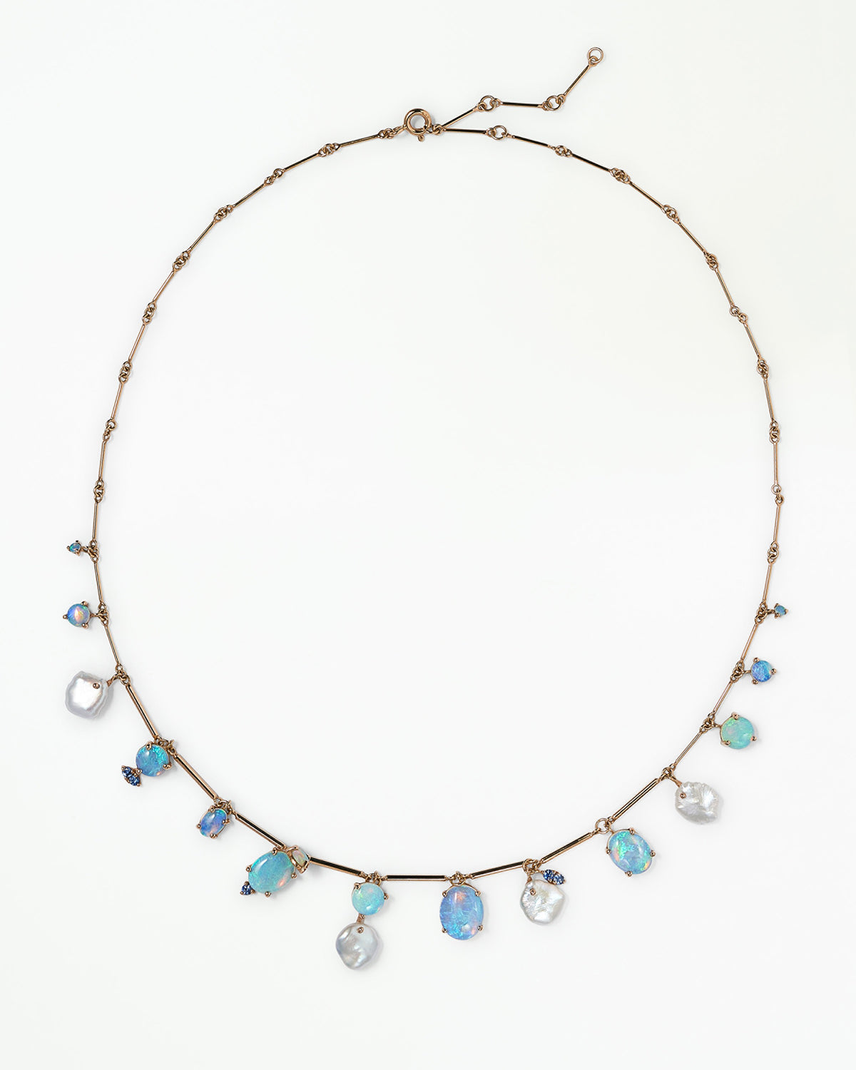 Opal and Pearl Token Necklace No. 3