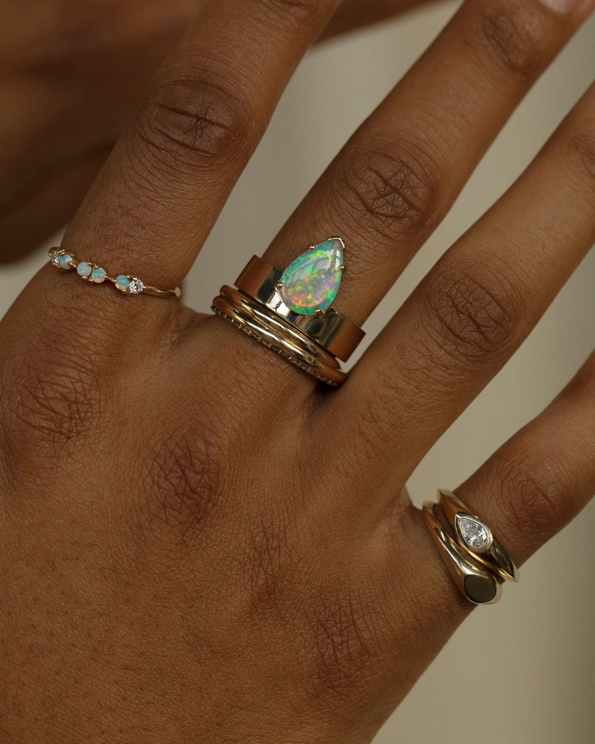 Pear Opal Monolith Ring