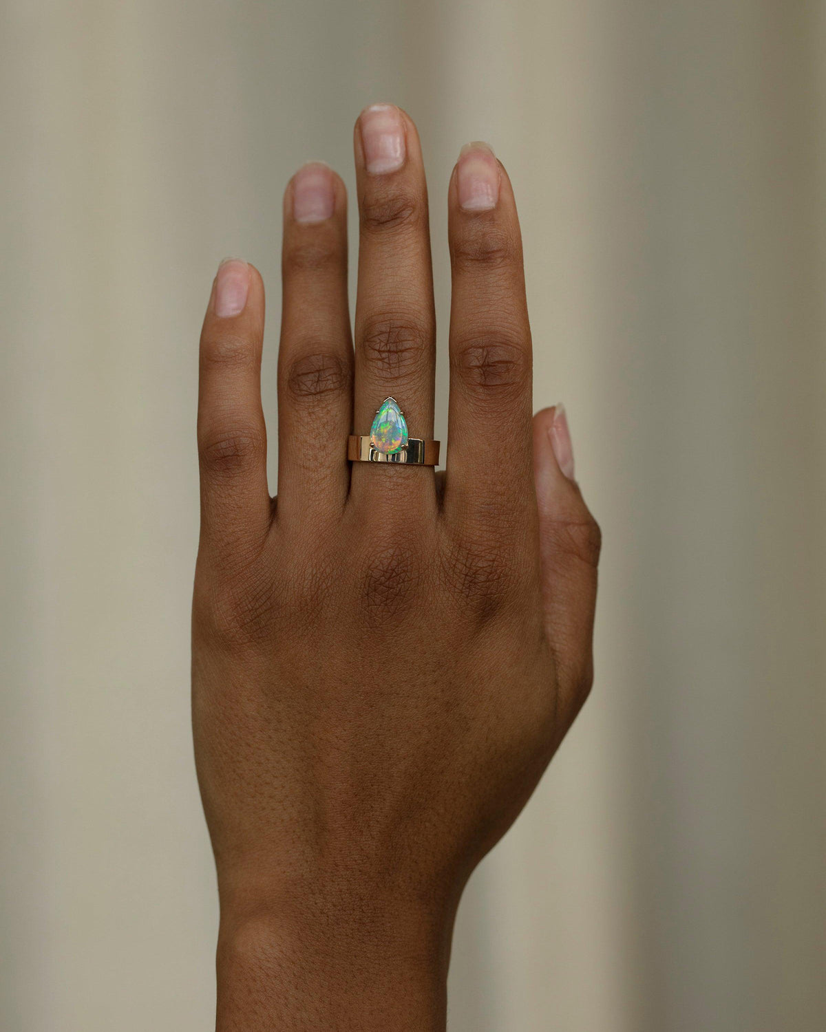 Pear Opal Monolith Ring