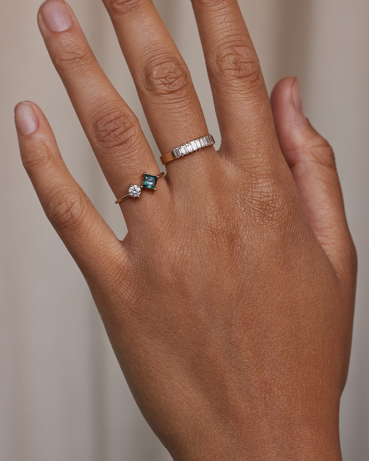Princess Cut Sapphire and Diamond Mosaic Ring No. 21