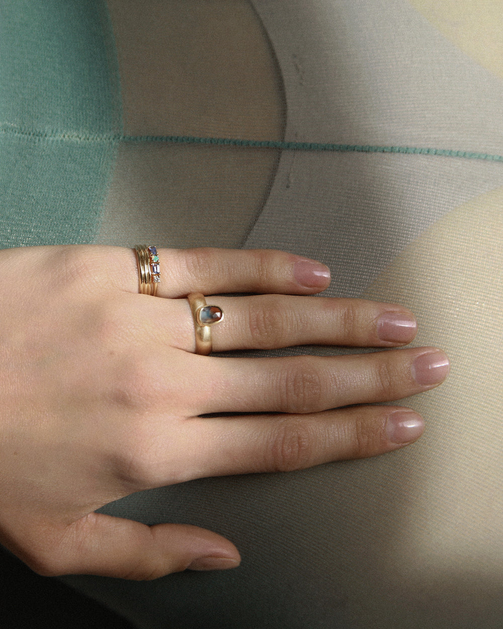 One of a Kind Rose Cut Sapphire Dome Monolith Ring No. 7