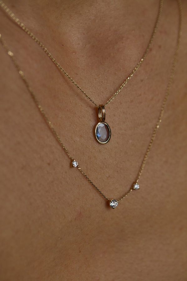 One of a Kind Sapphire Rain Pendant No. 5