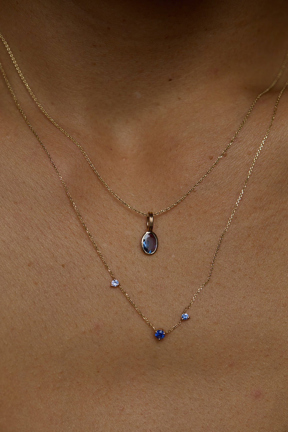 One of a Kind Sapphire Rain Pendant No. 6