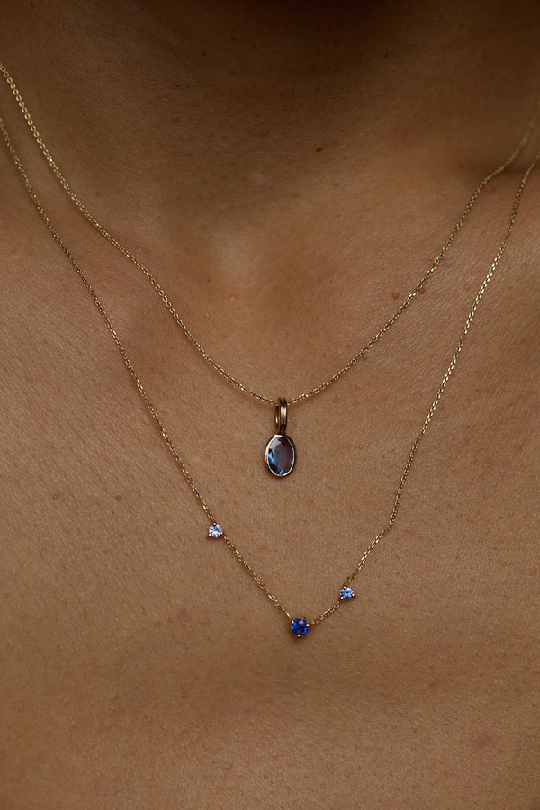 One of a Kind Sapphire Rain Pendant No. 6