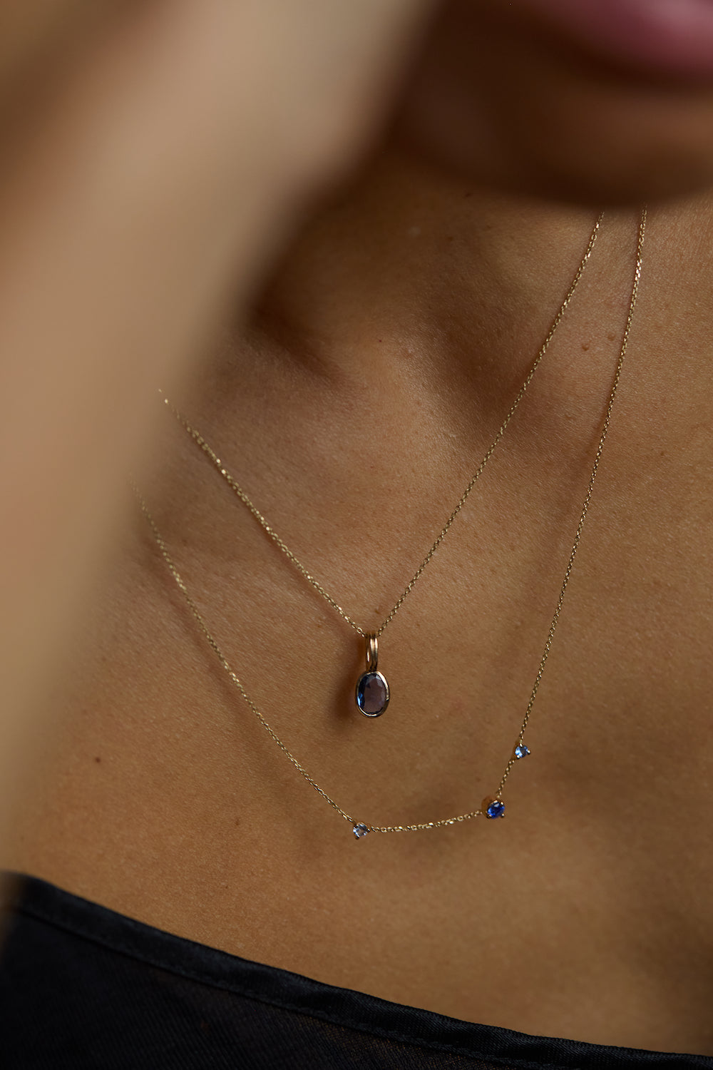 One of a Kind Sapphire Rain Pendant No. 2