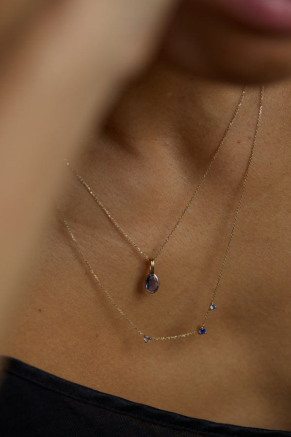 One of a Kind Sapphire Rain Pendant No. 2