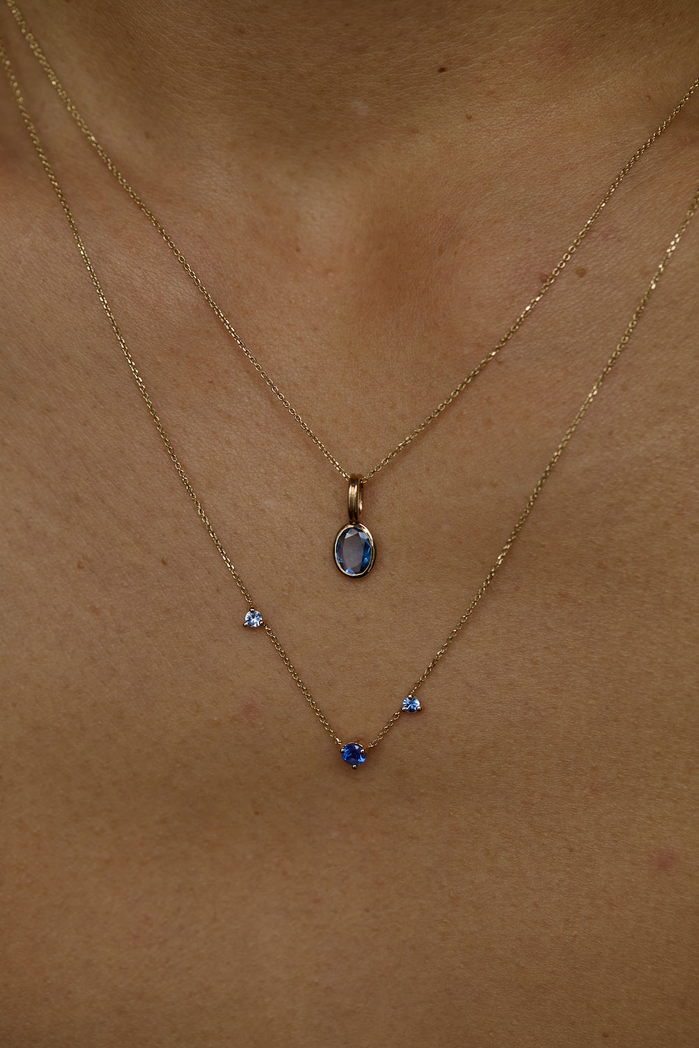 One of a Kind Sapphire Rain Pendant No. 6